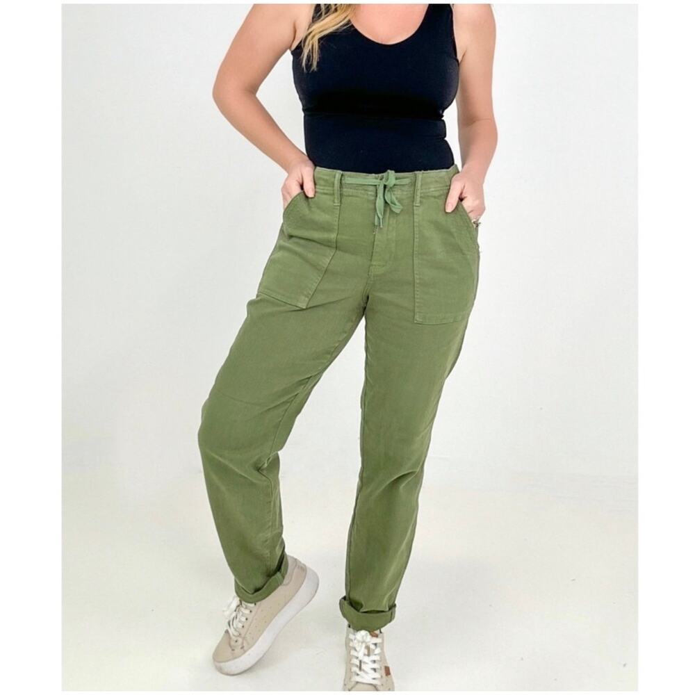 Judy Blue Pants Womens 22W Green Garment Dyed Jogger Double Cuff Elastic Waist